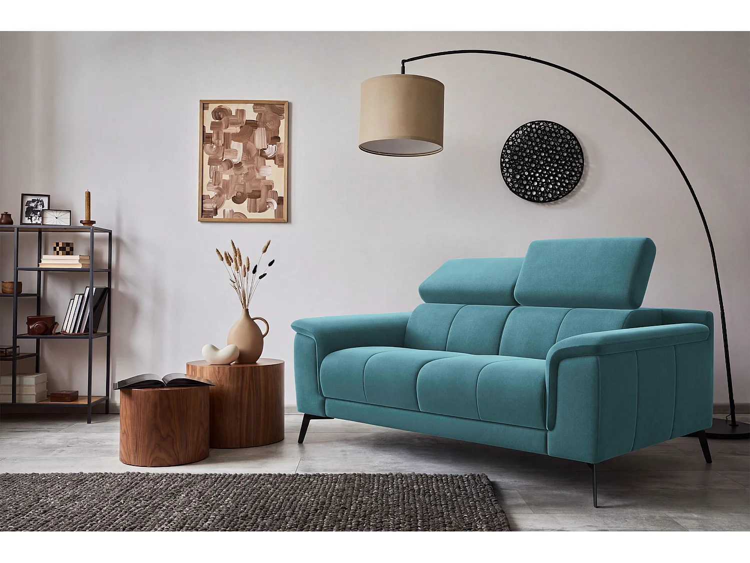 Sofa 2-Sitzer FIERO, Minter Veloursstoff