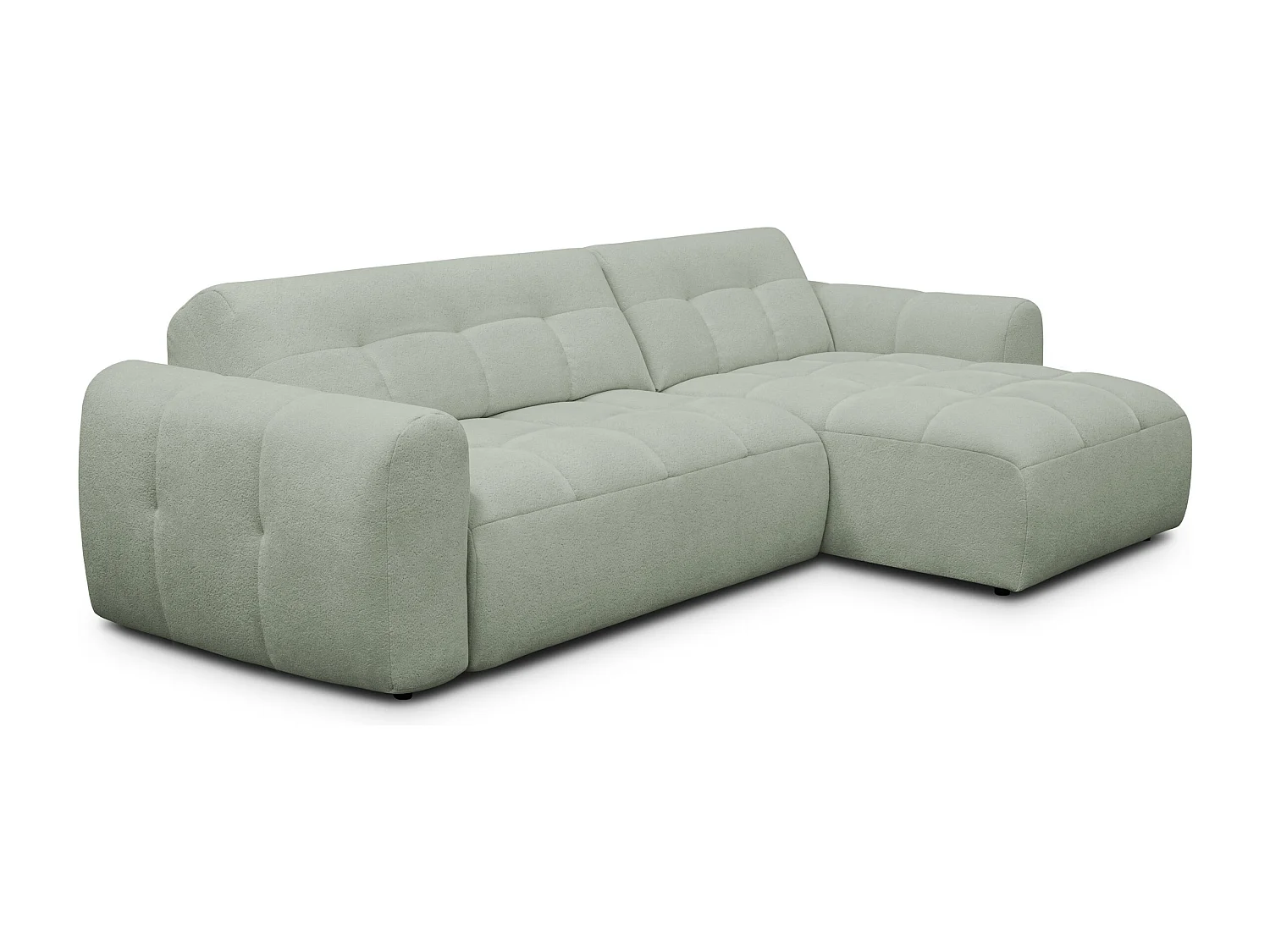 Ecksofa 4-Sitzer rechts LUMERO, hellgrün
