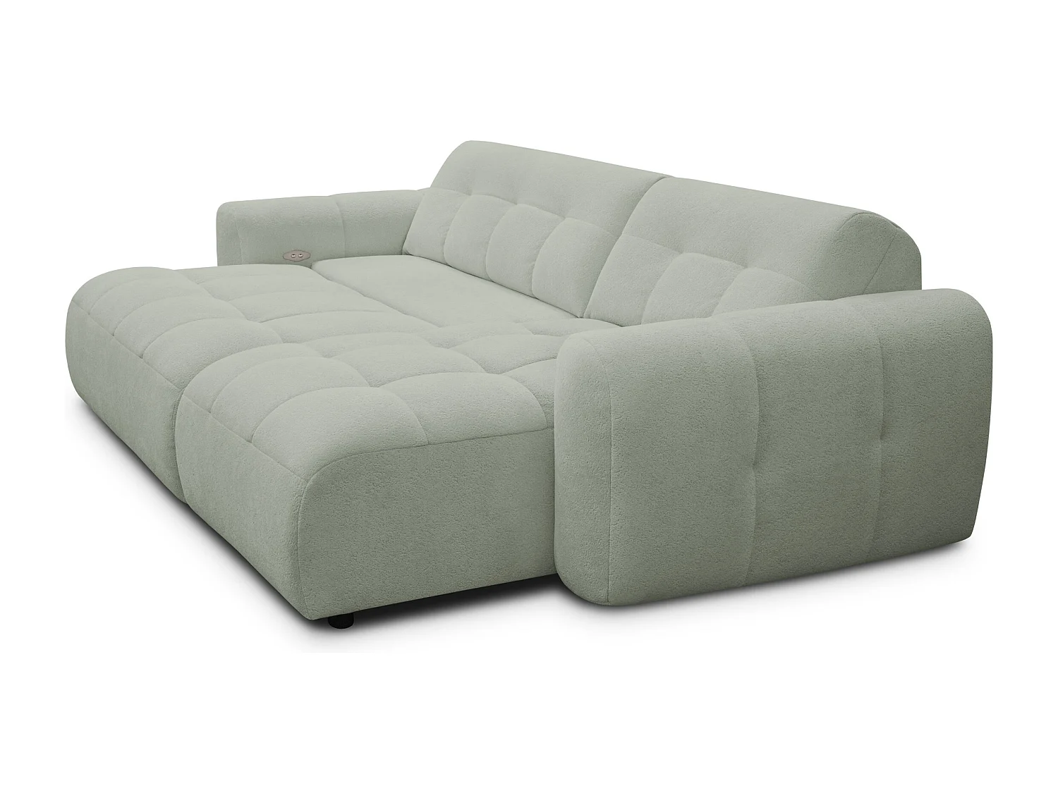 Ecksofa 4-Sitzer rechts LUMERO, hellgrün