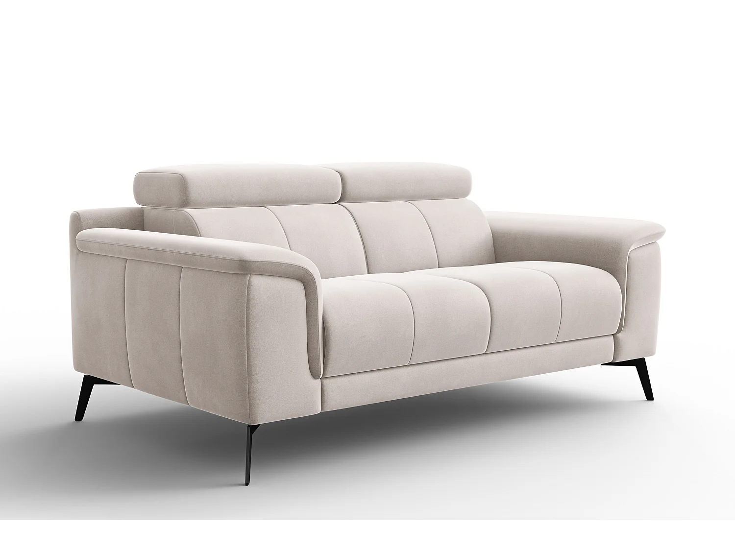 Sofa 2-Sitzer FIERO, Beiger Veloursstoff