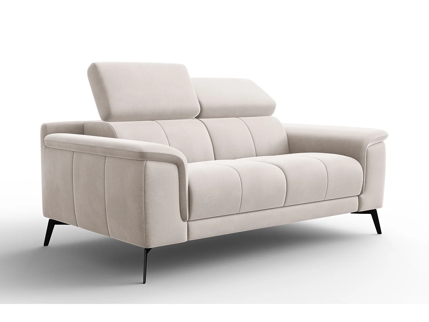Sofa 2-Sitzer FIERO, Beiger Veloursstoff