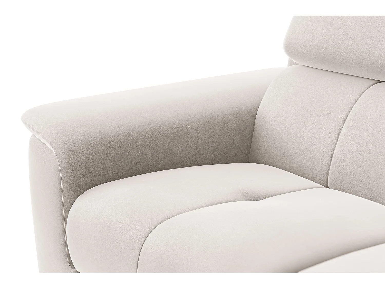Sofa 2-Sitzer FIERO, Beiger Veloursstoff