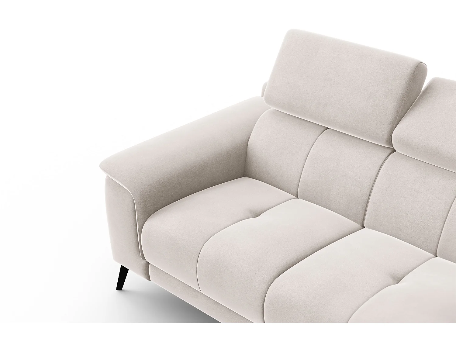 Sofa 2-Sitzer FIERO, Beiger Veloursstoff