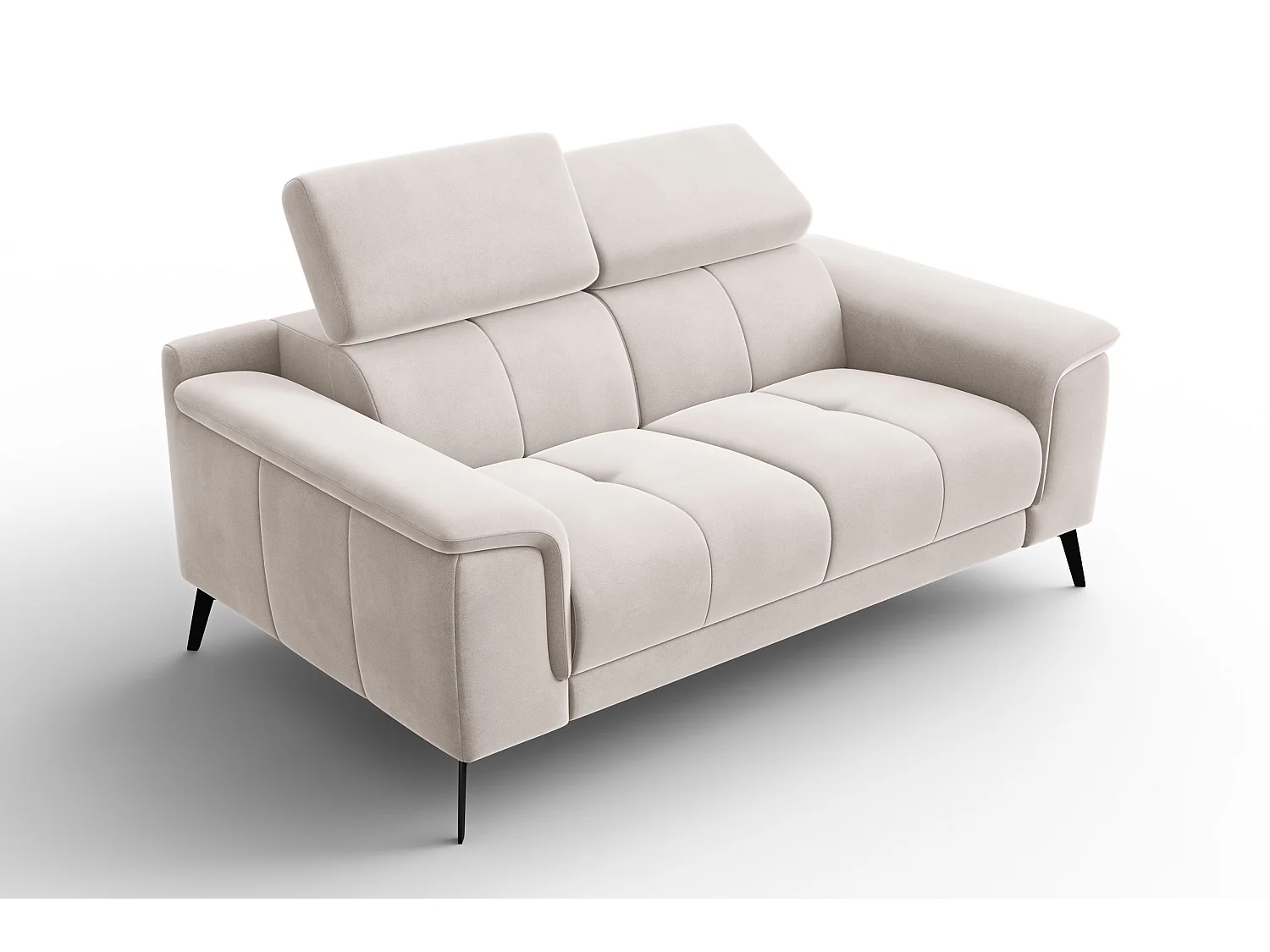 Sofa 2-Sitzer FIERO, Beiger Veloursstoff