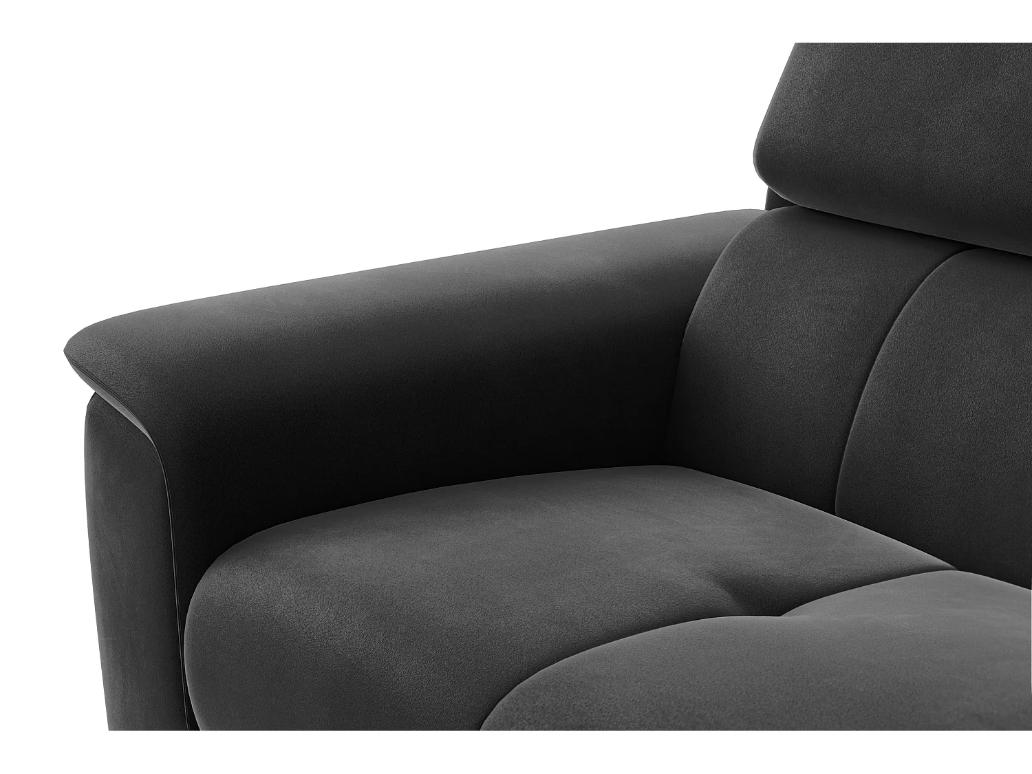 Sofa 3-Sitzer FIERO, Schwarzer Veloursstoff