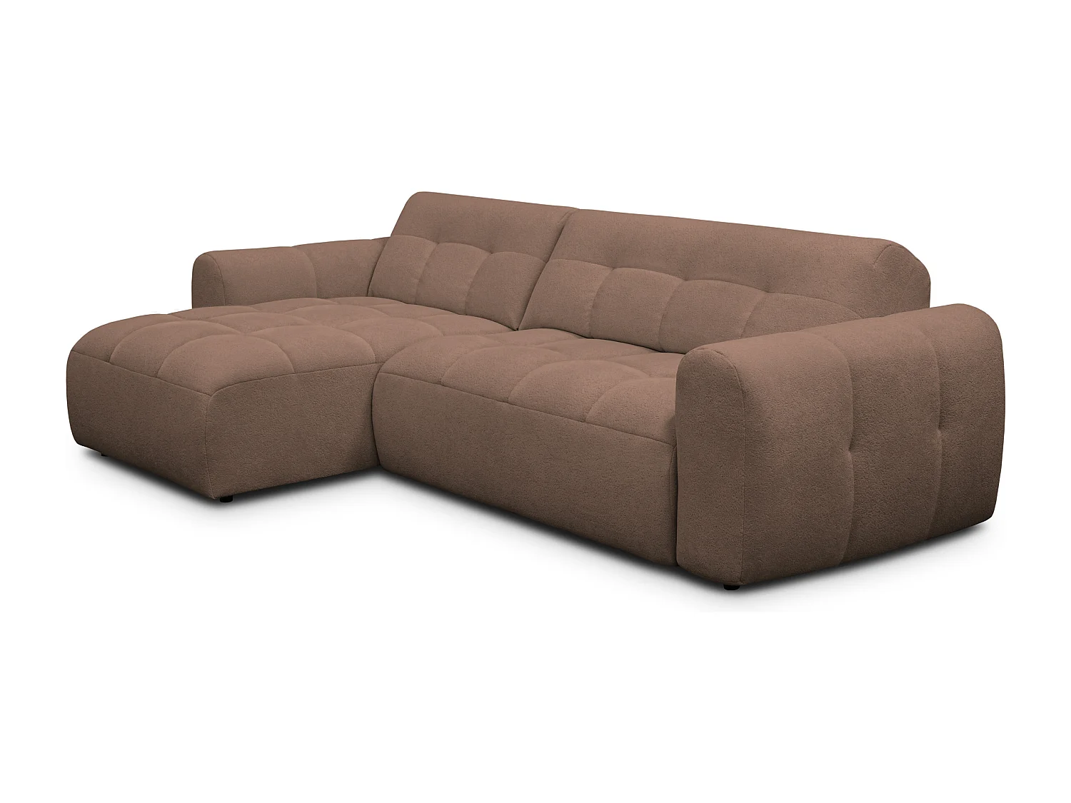 Ecksofa 4-Sitzer links LUMERO, braun