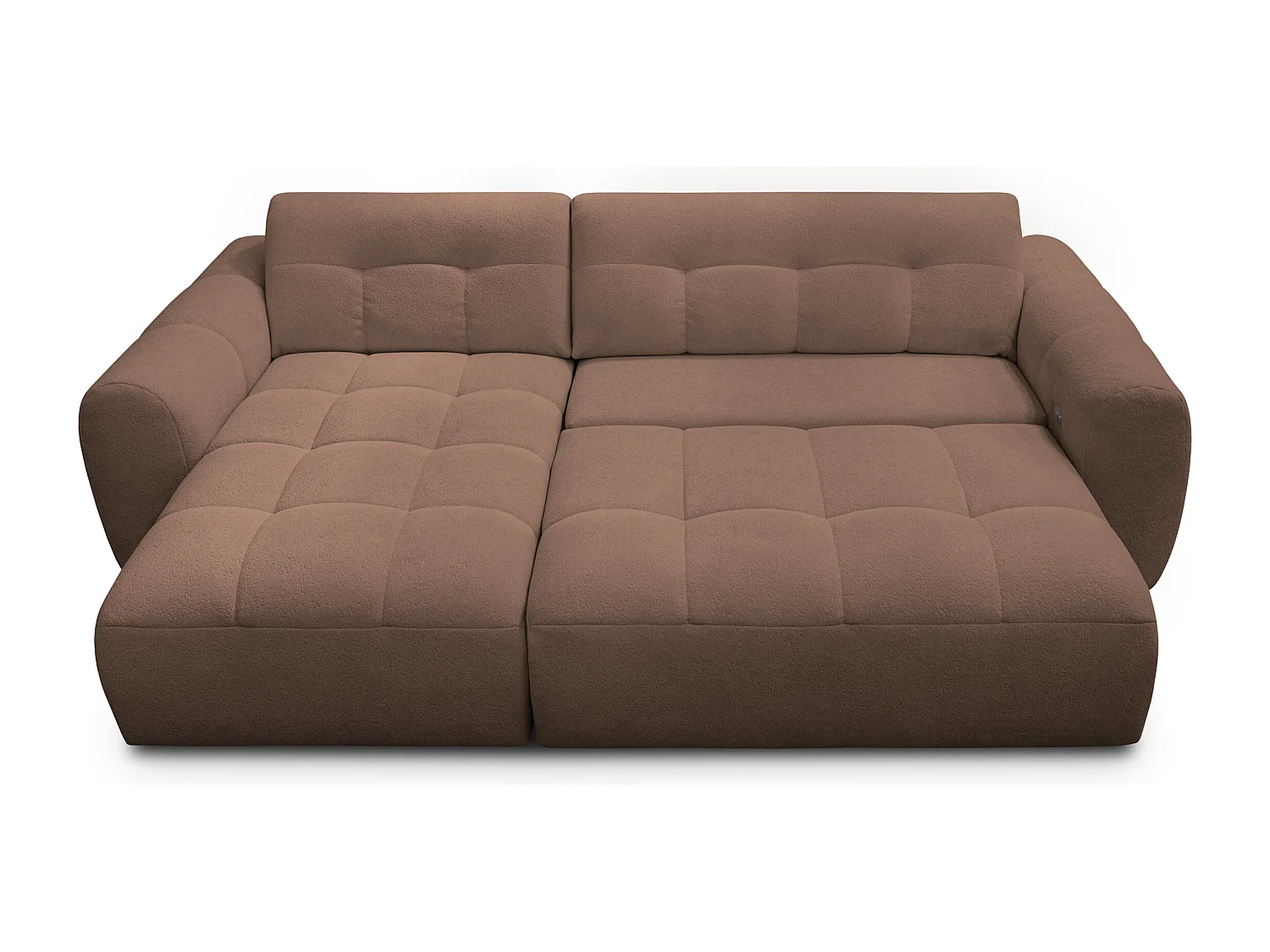 Ecksofa 4-Sitzer links LUMERO, braun