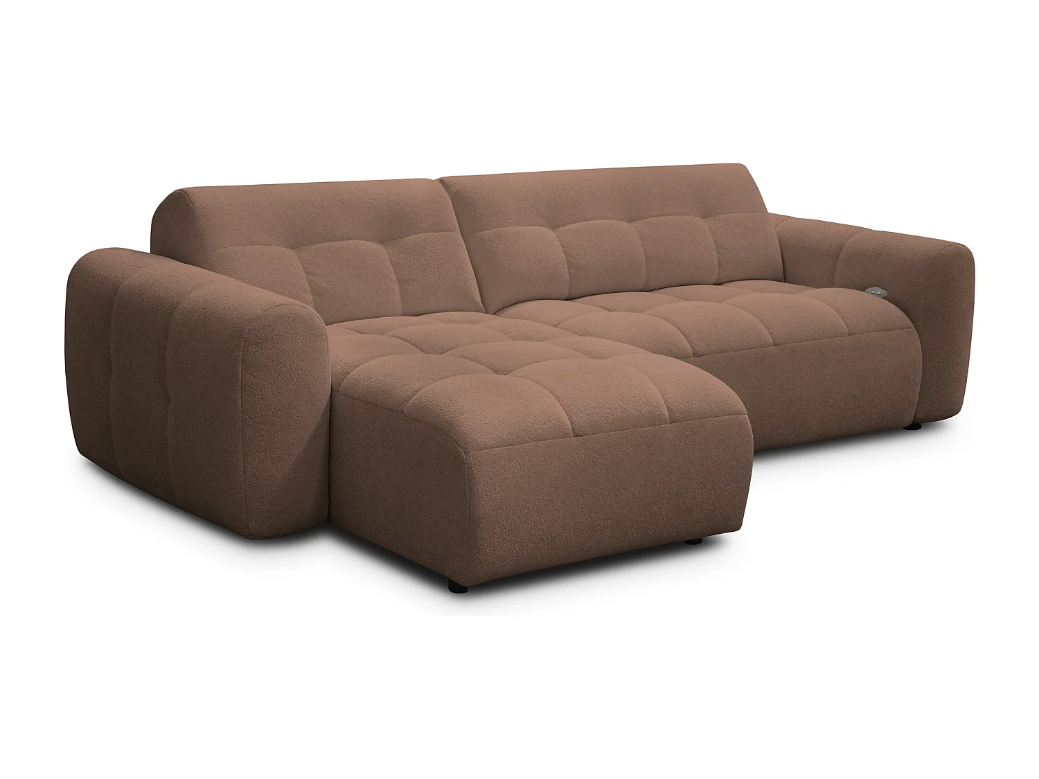 Ecksofa 4-Sitzer links LUMERO, braun