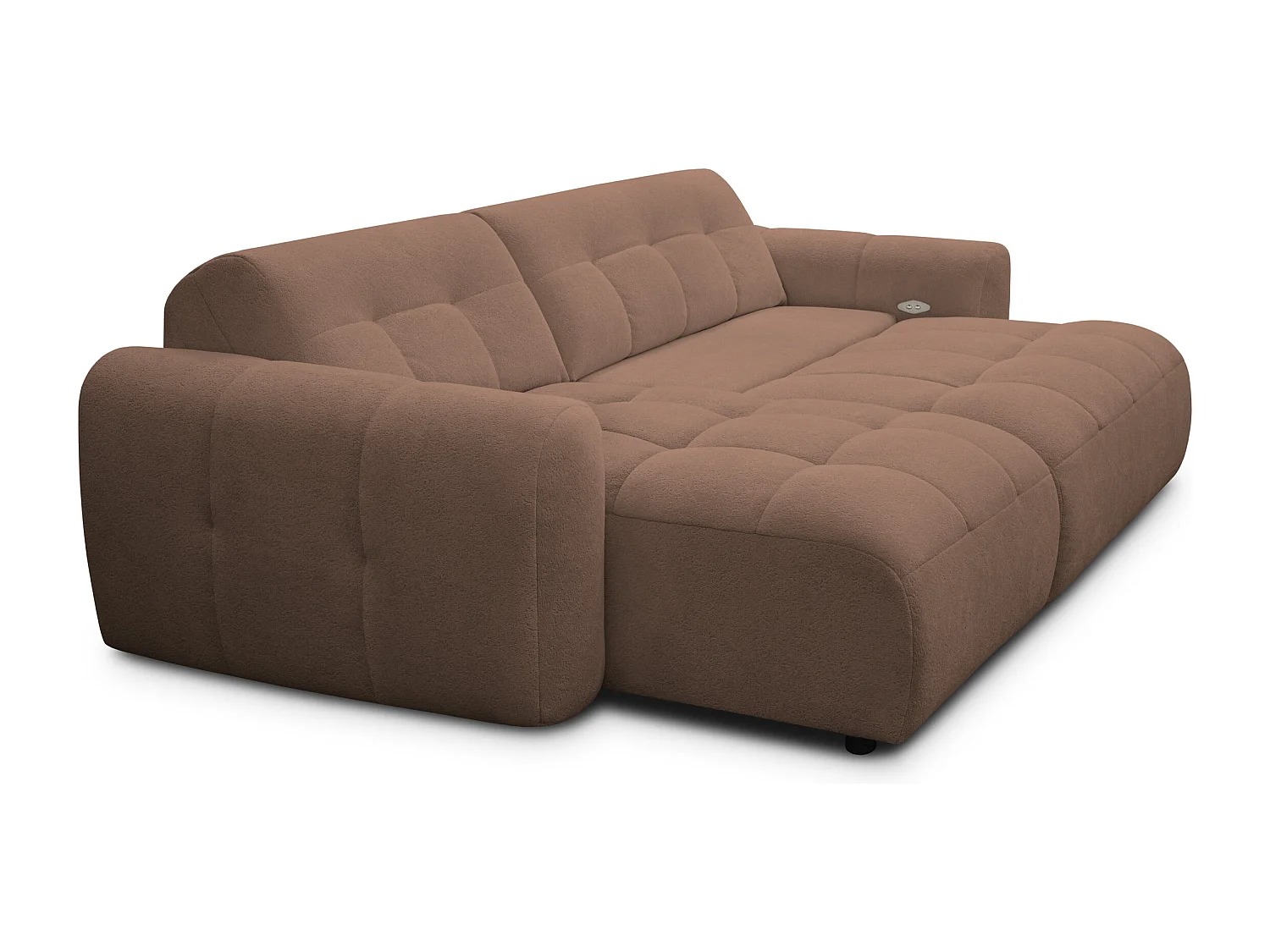 Ecksofa 4-Sitzer links LUMERO, braun