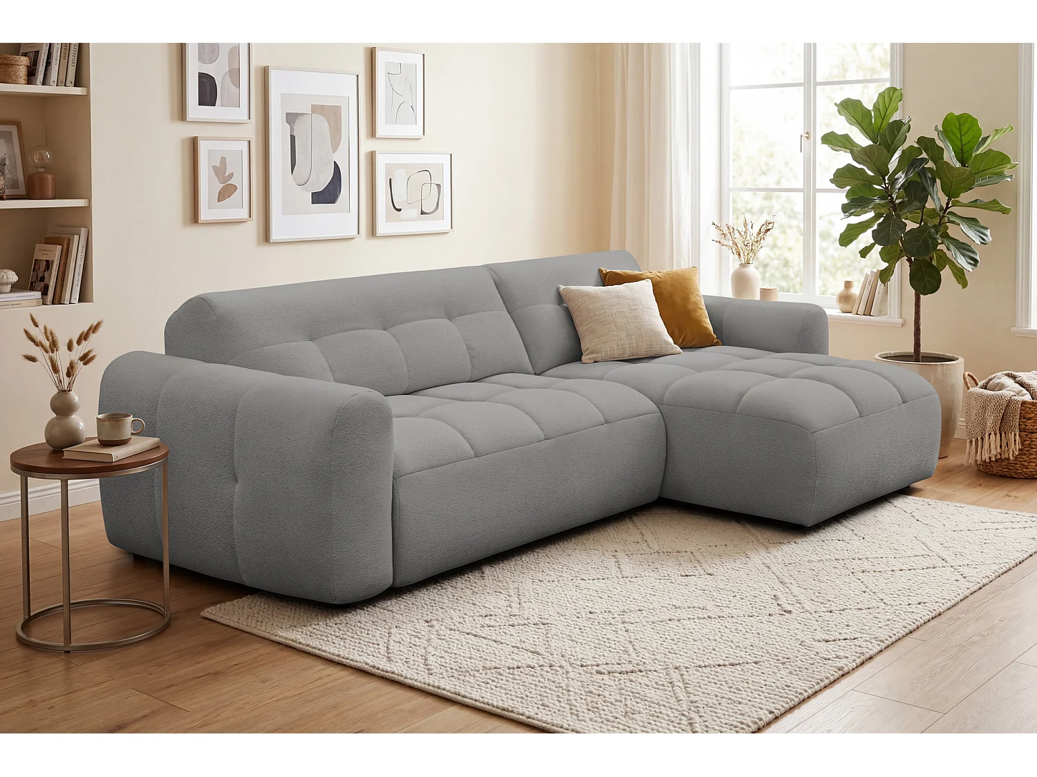 Ecksofa 4-Sitzer rechts LUMERO, taupe