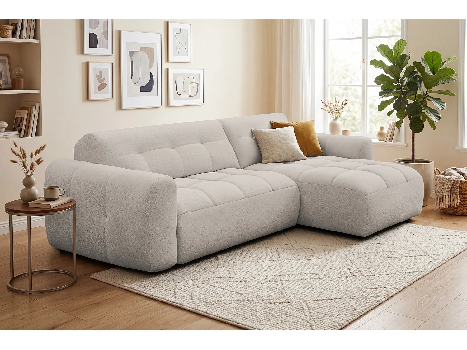 Ecksofa 4-Sitzer rechts LUMERO, beige