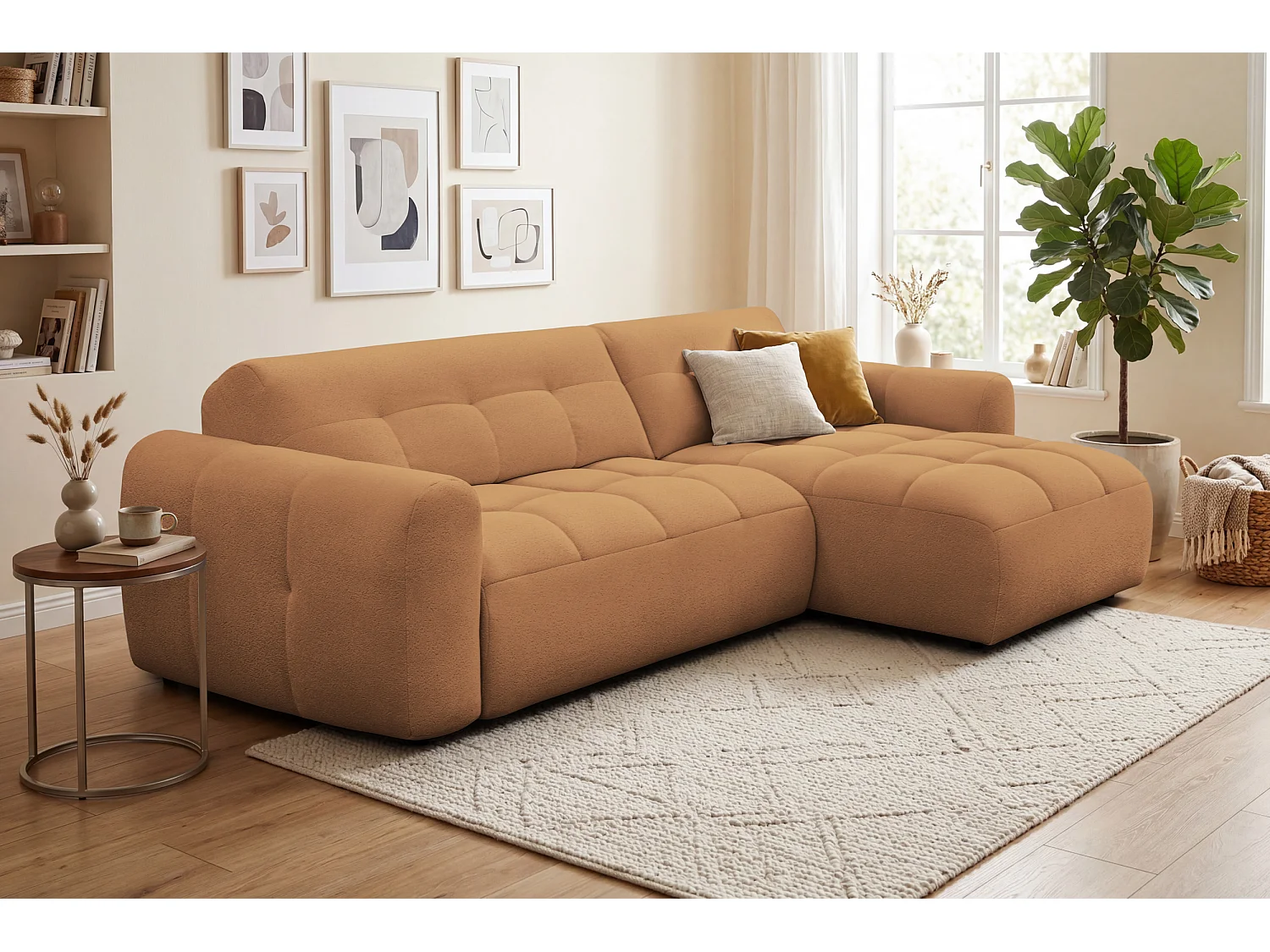 Ecksofa 4-Sitzer rechts LUMERO, orange