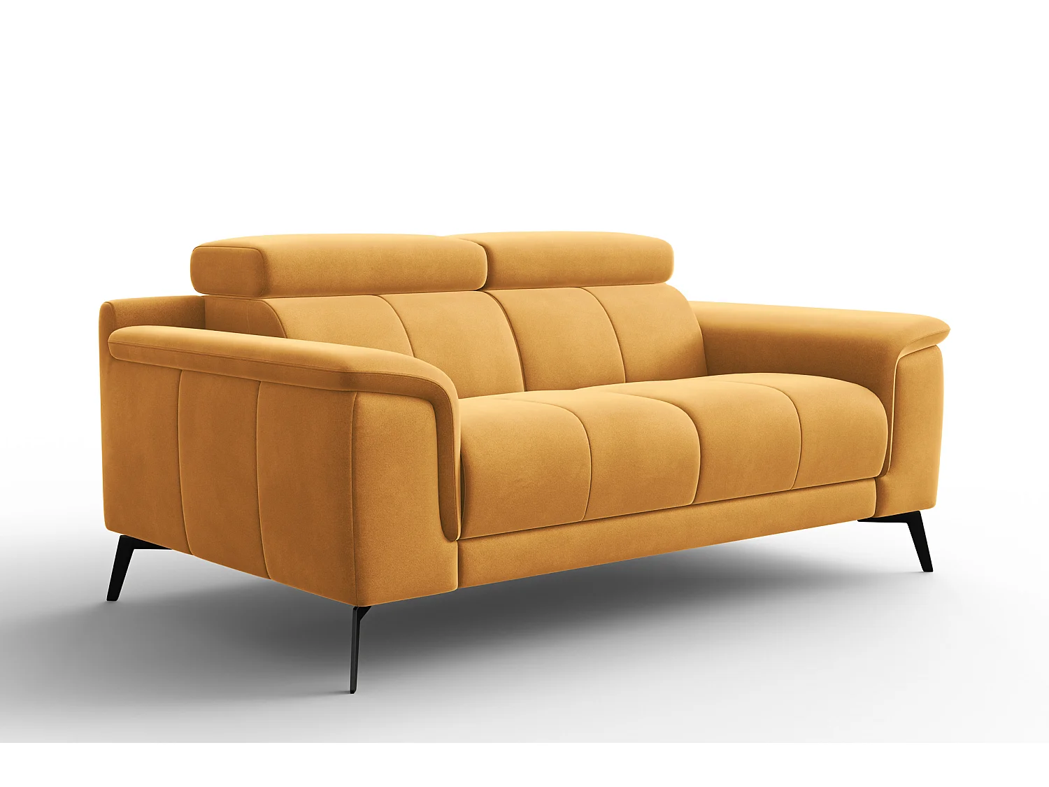Sofa 2-Sitzer FIERO, Gelber Veloursstoff