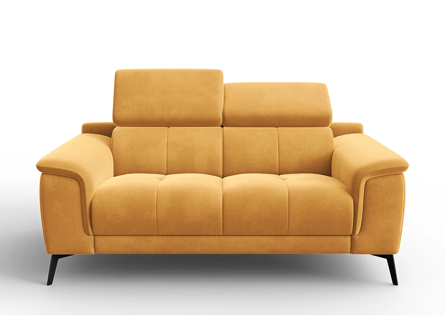 Sofa 2-Sitzer FIERO, Gelber Veloursstoff