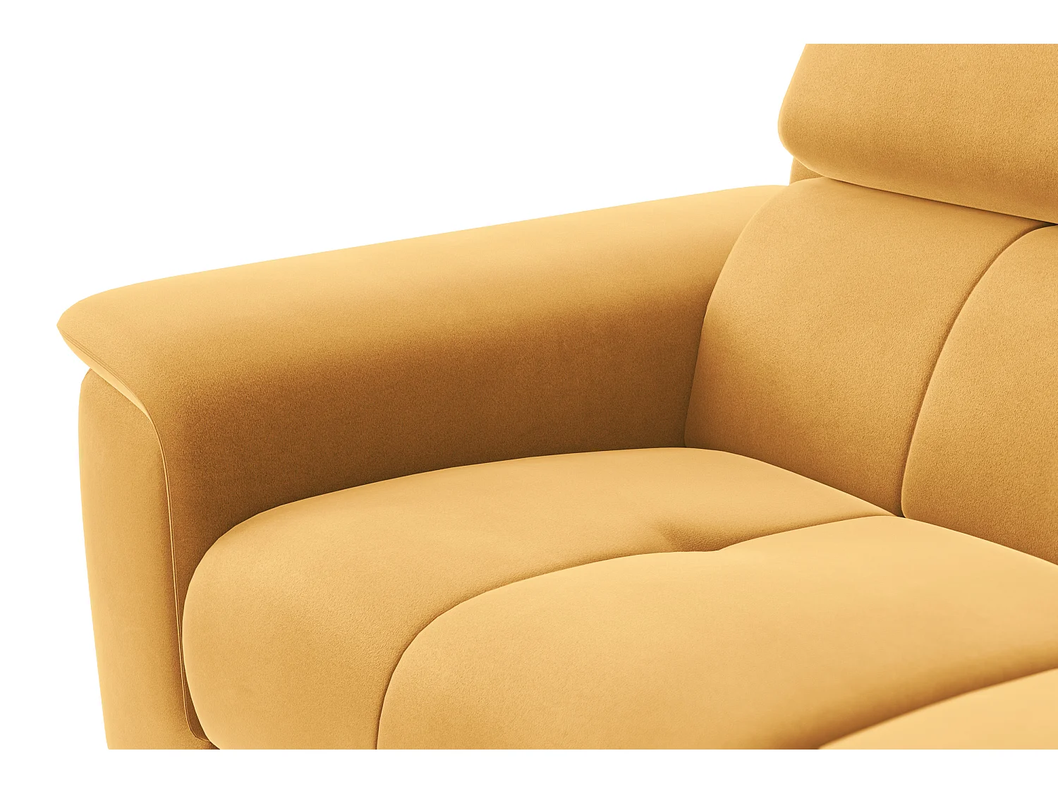 Sofa 2-Sitzer FIERO, Gelber Veloursstoff