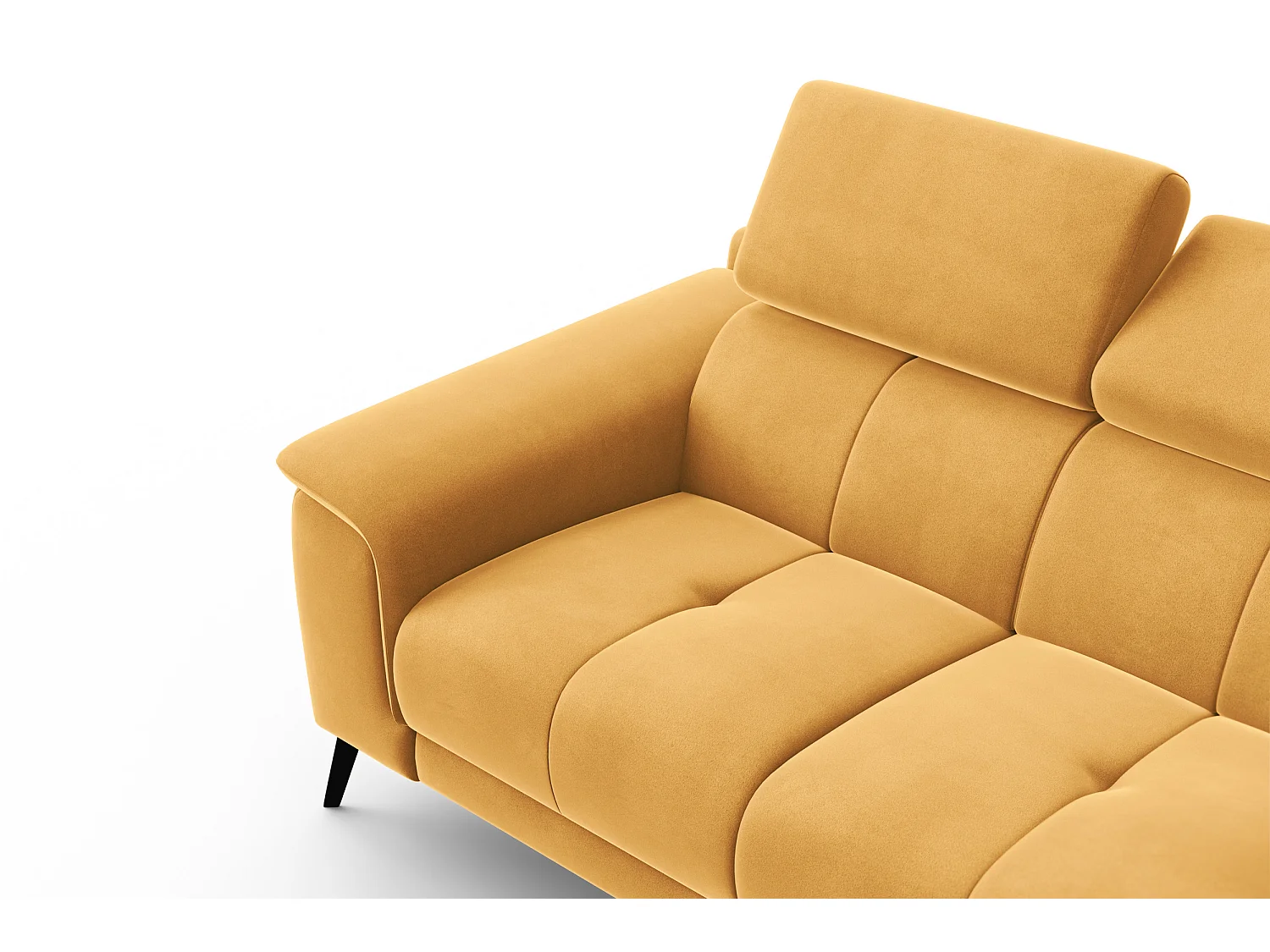 Sofa 2-Sitzer FIERO, Gelber Veloursstoff