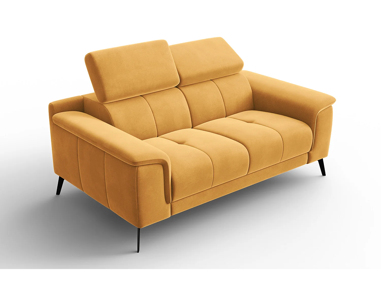 Sofa 2-Sitzer FIERO, Gelber Veloursstoff