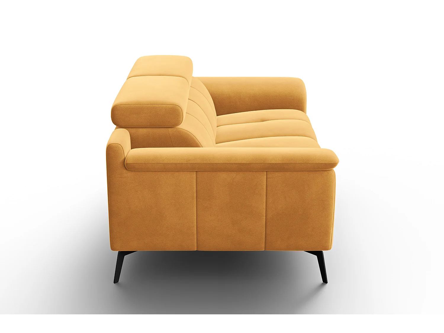 Sofa 2-Sitzer FIERO, Gelber Veloursstoff