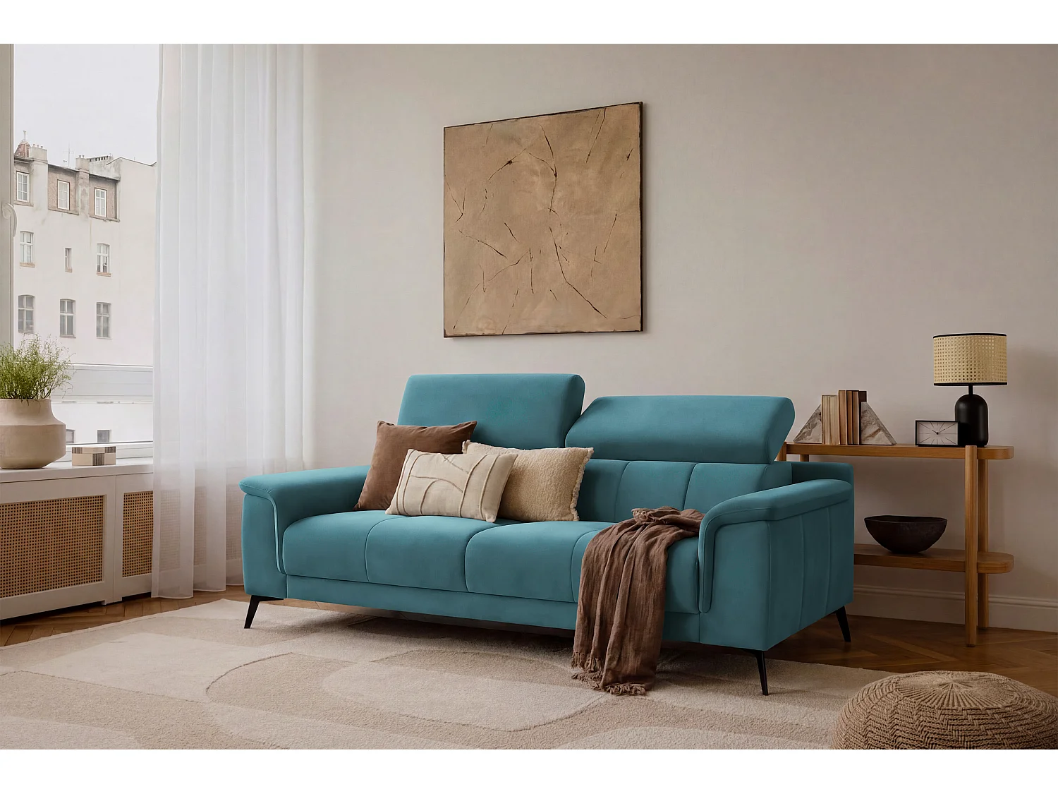 Sofa 3-Sitzer FIERO, Minter Veloursstoff