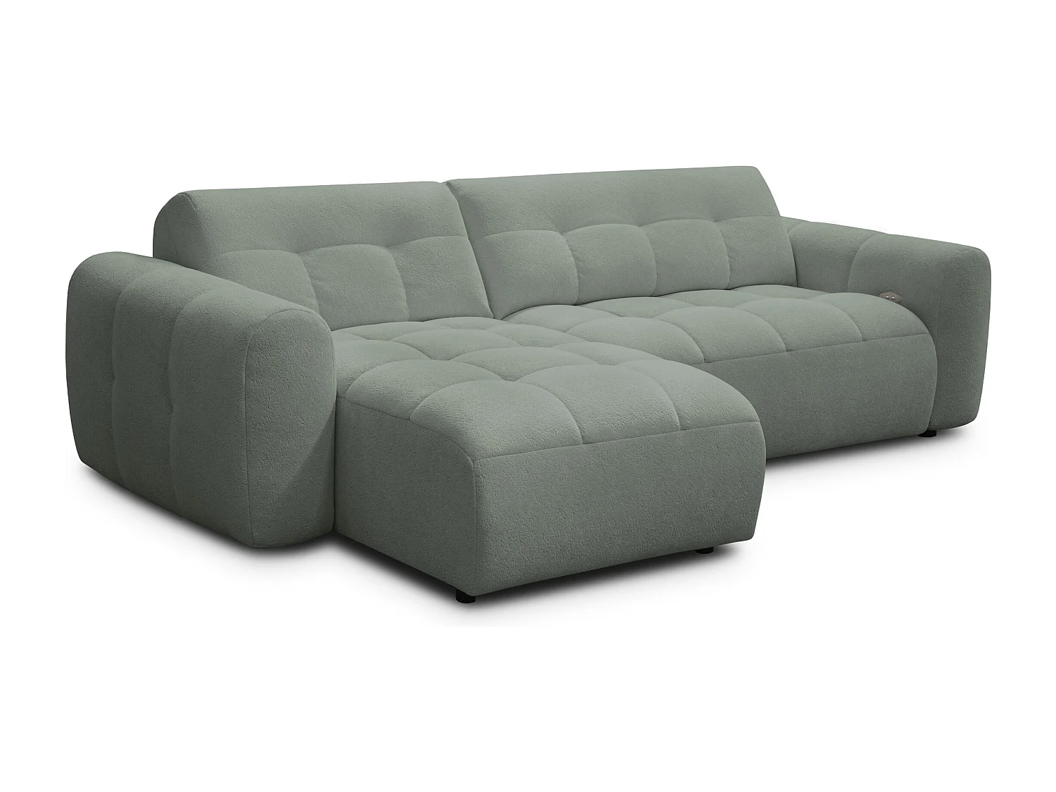 Ecksofa 4-Sitzer links LUMERO, olive