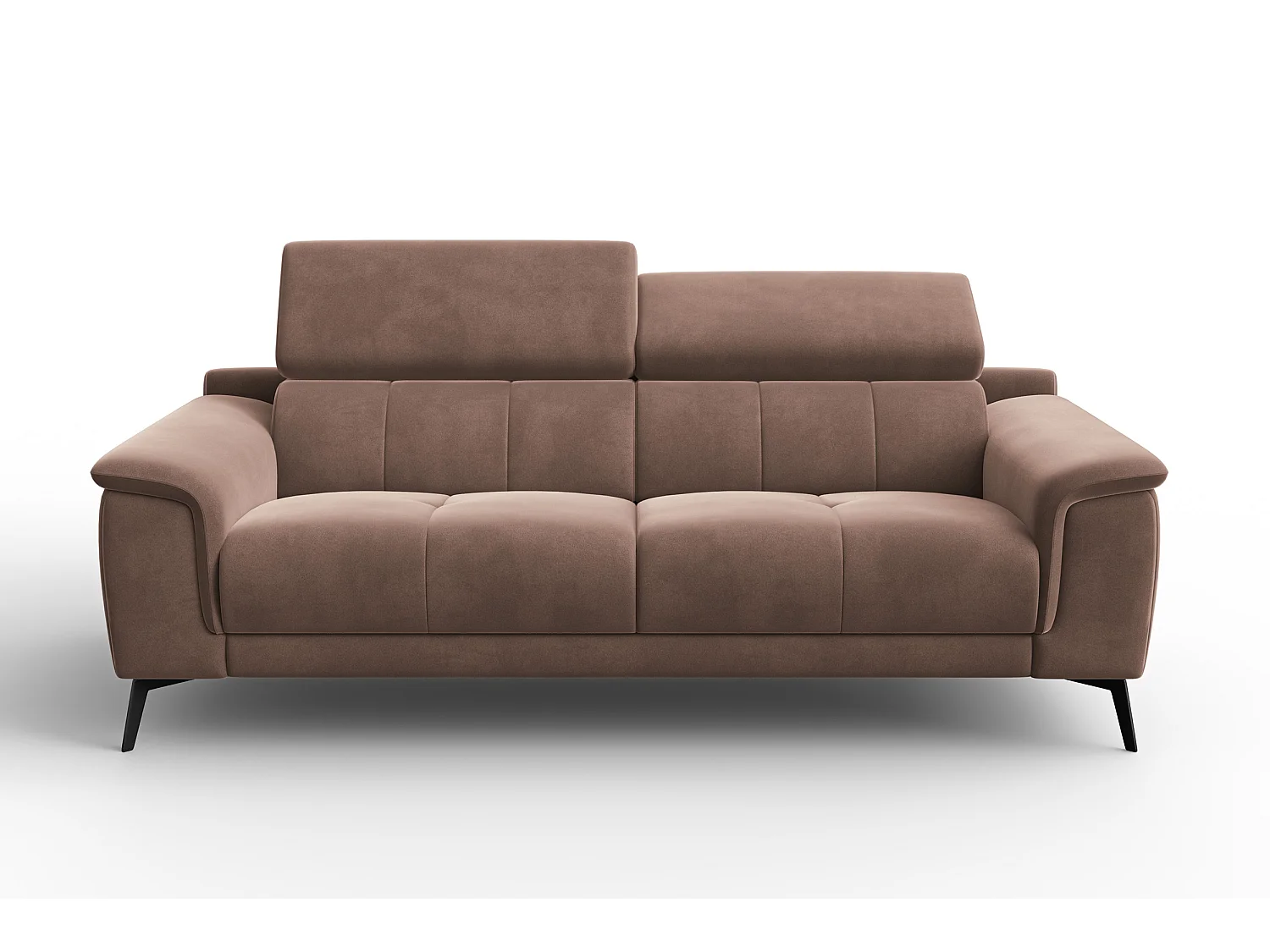 Sofa 3-Sitzer FIERO, Brauner Veloursstoff