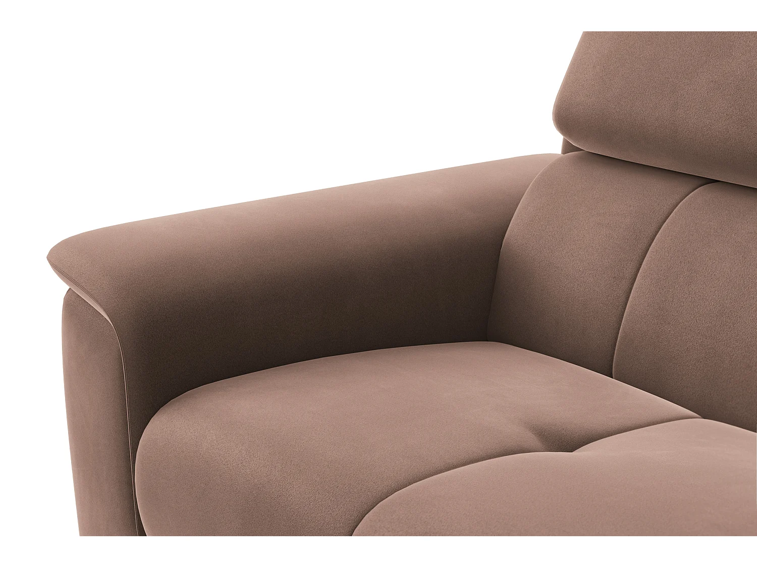 Sofa 3-Sitzer FIERO, Brauner Veloursstoff