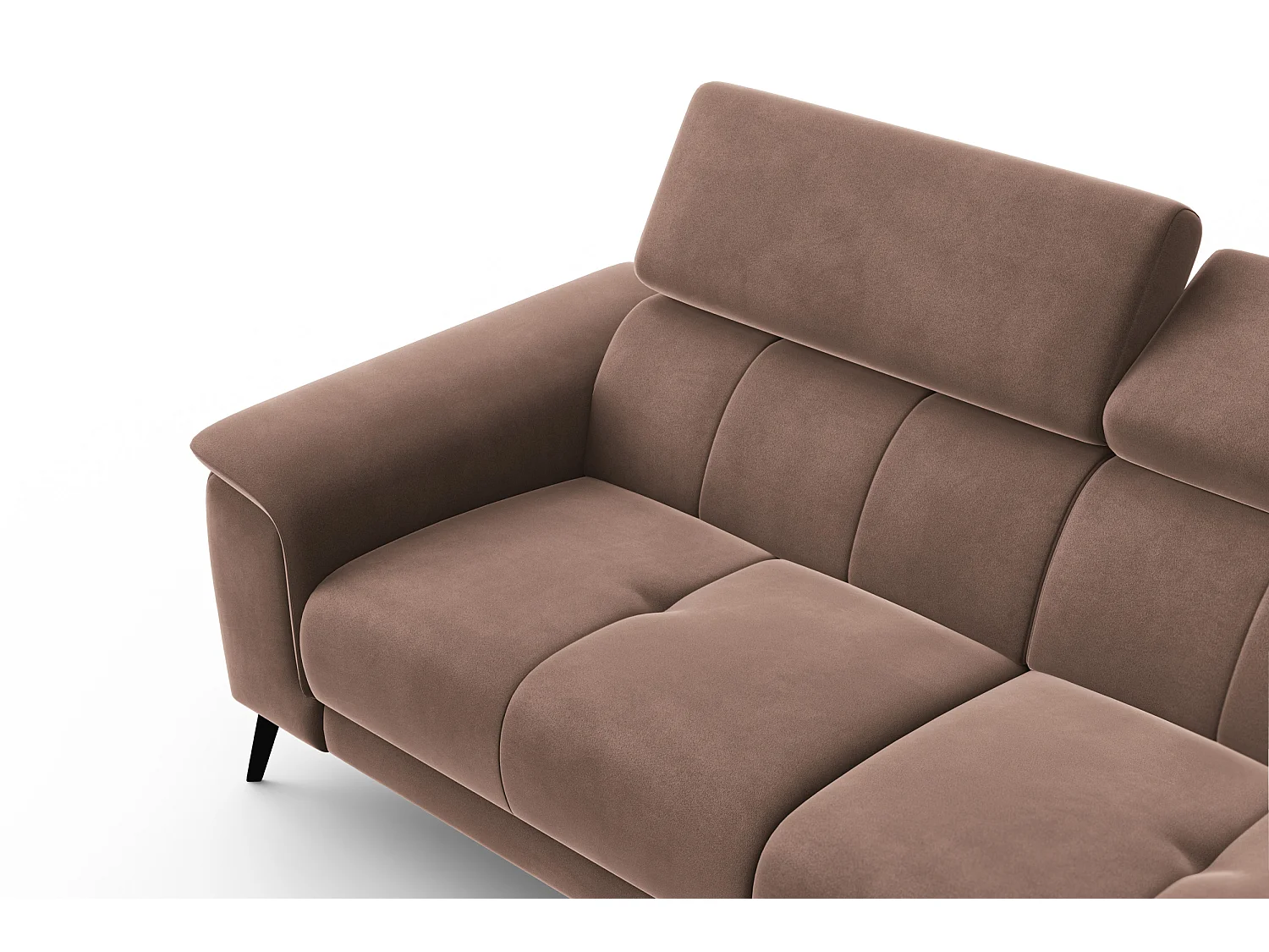 Sofa 3-Sitzer FIERO, Brauner Veloursstoff