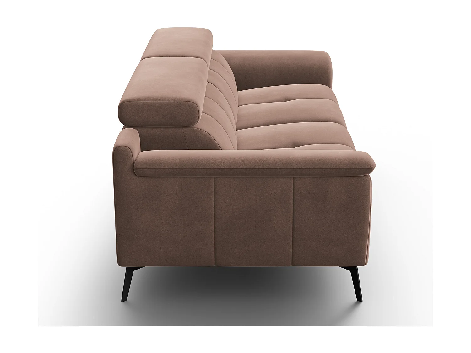 Sofa 3-Sitzer FIERO, Brauner Veloursstoff