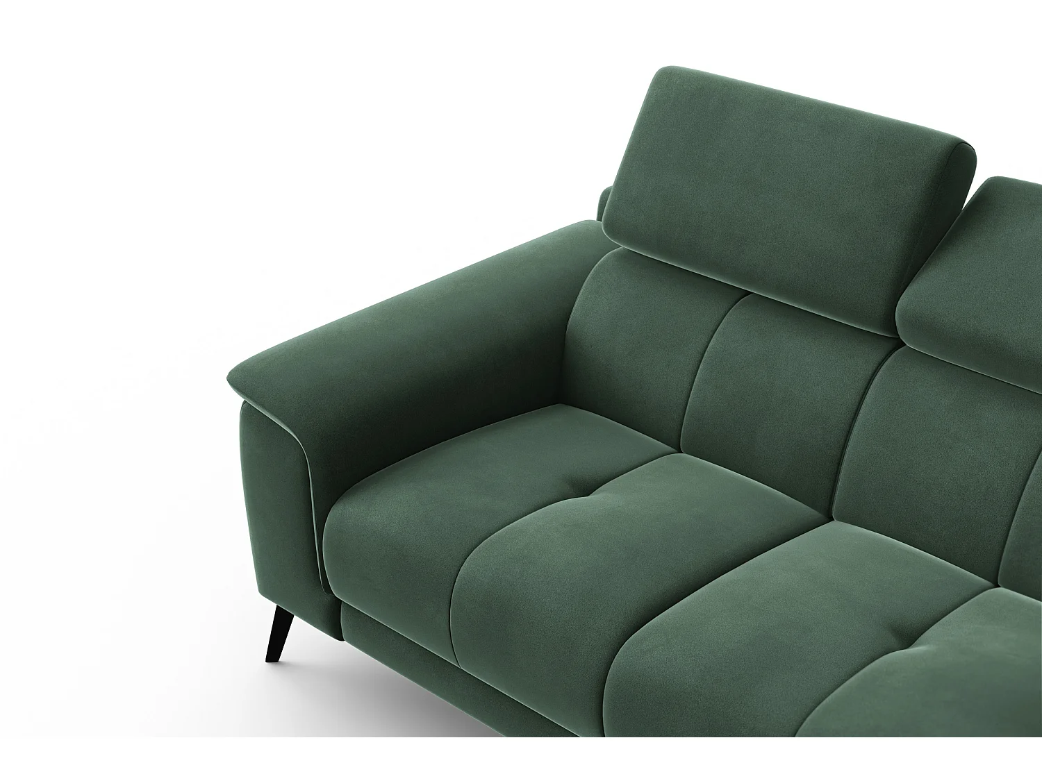 Sofa 2-Sitzer FIERO, Grüner Veloursstoff