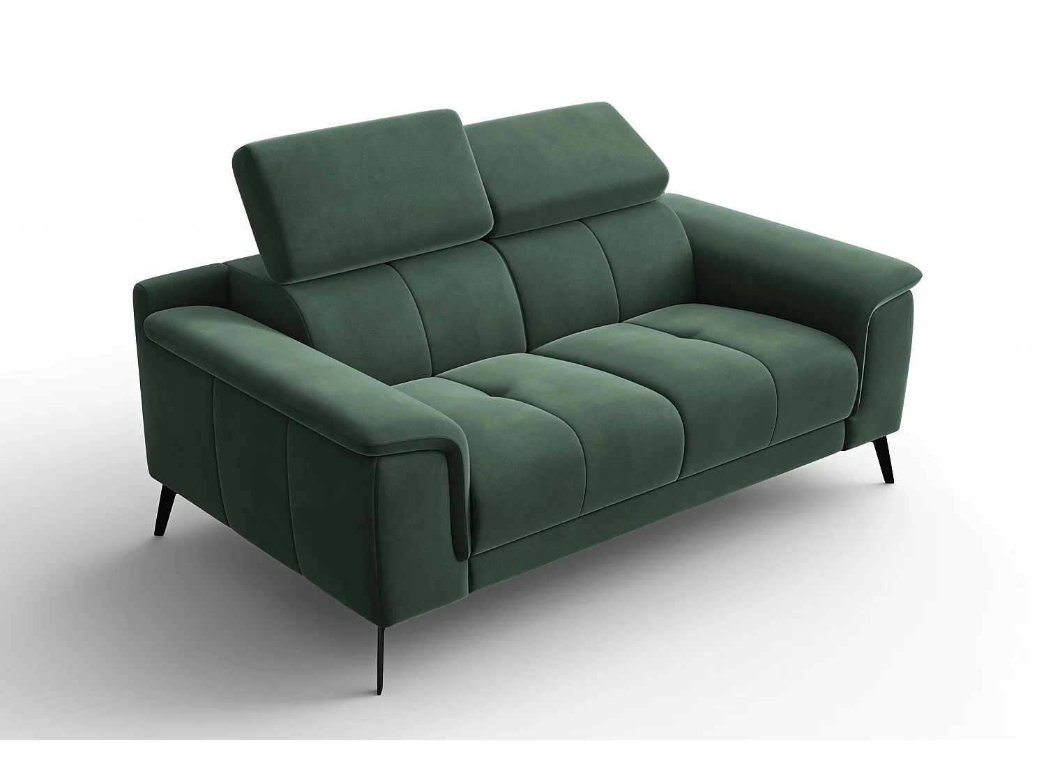 Sofa 2-Sitzer FIERO, Grüner Veloursstoff