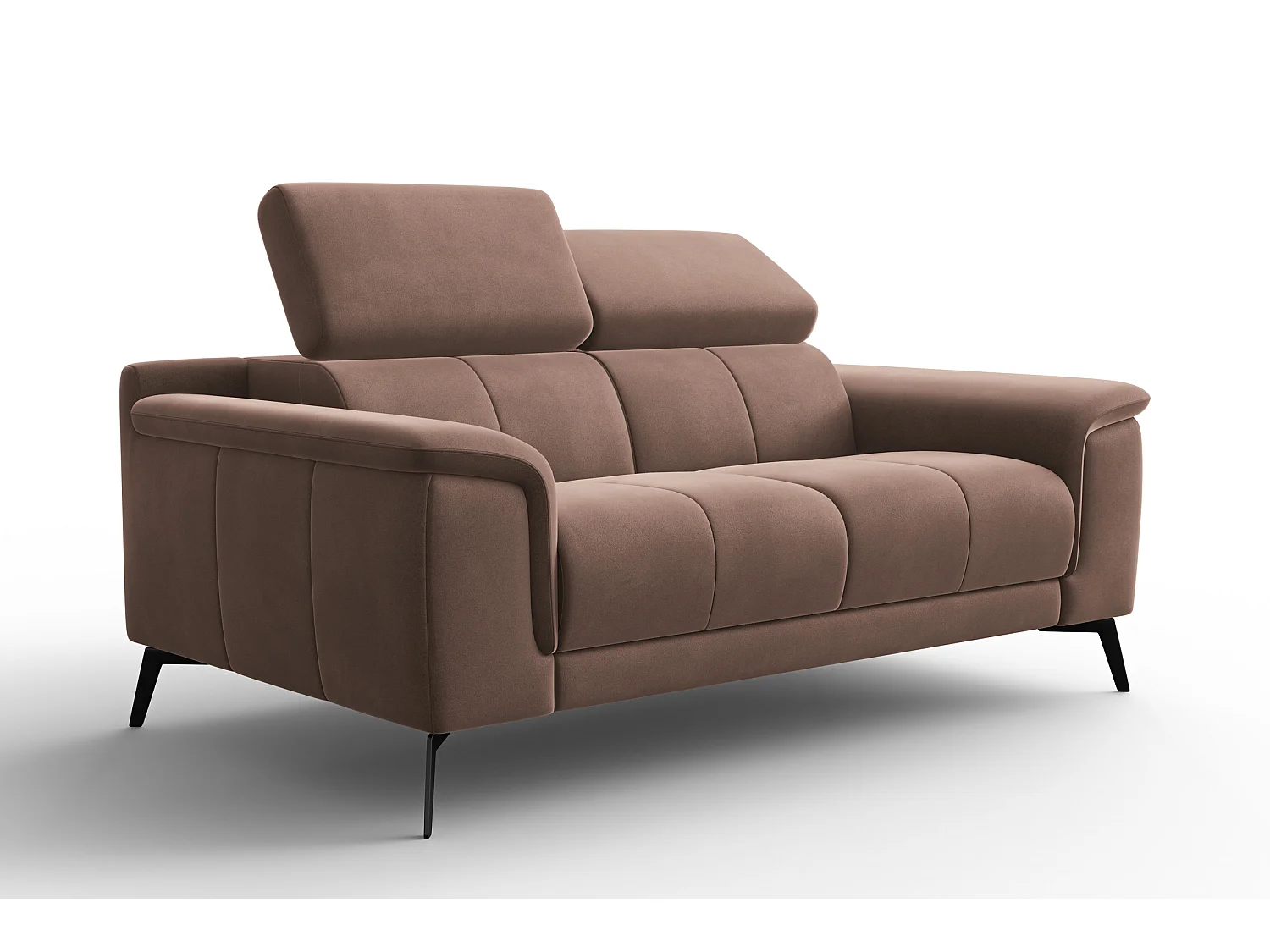 Sofa 2-Sitzer FIERO, Brauner Veloursstoff