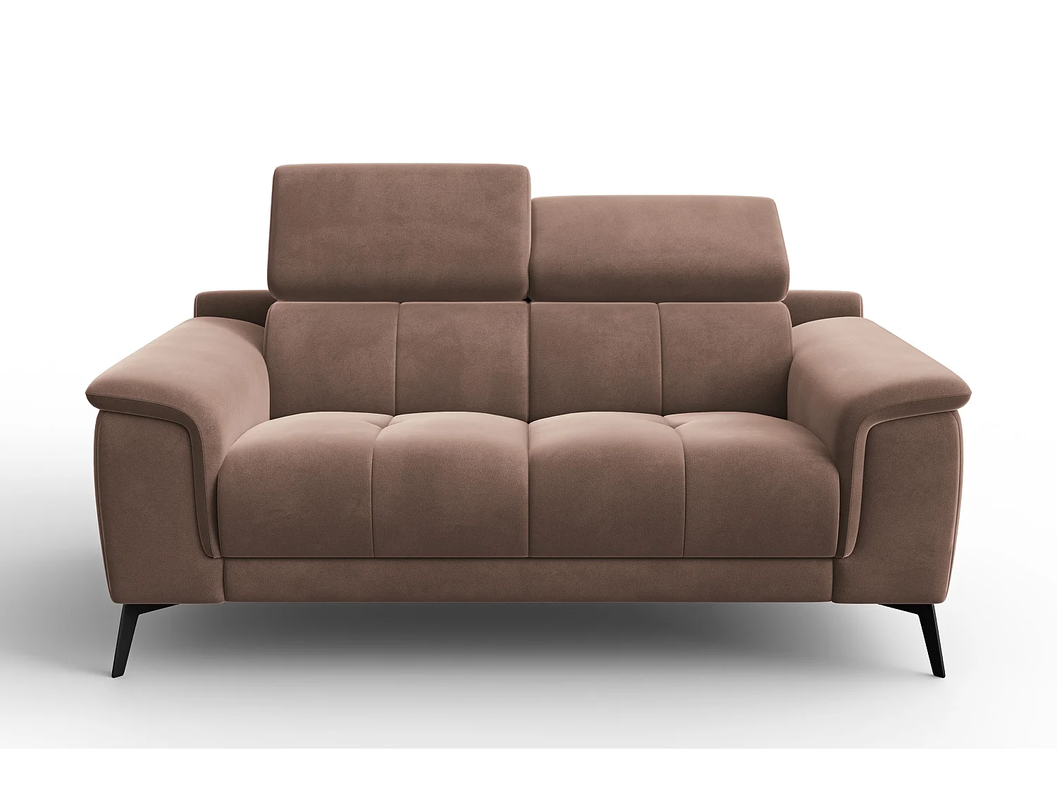 Sofa 2-Sitzer FIERO, Brauner Veloursstoff