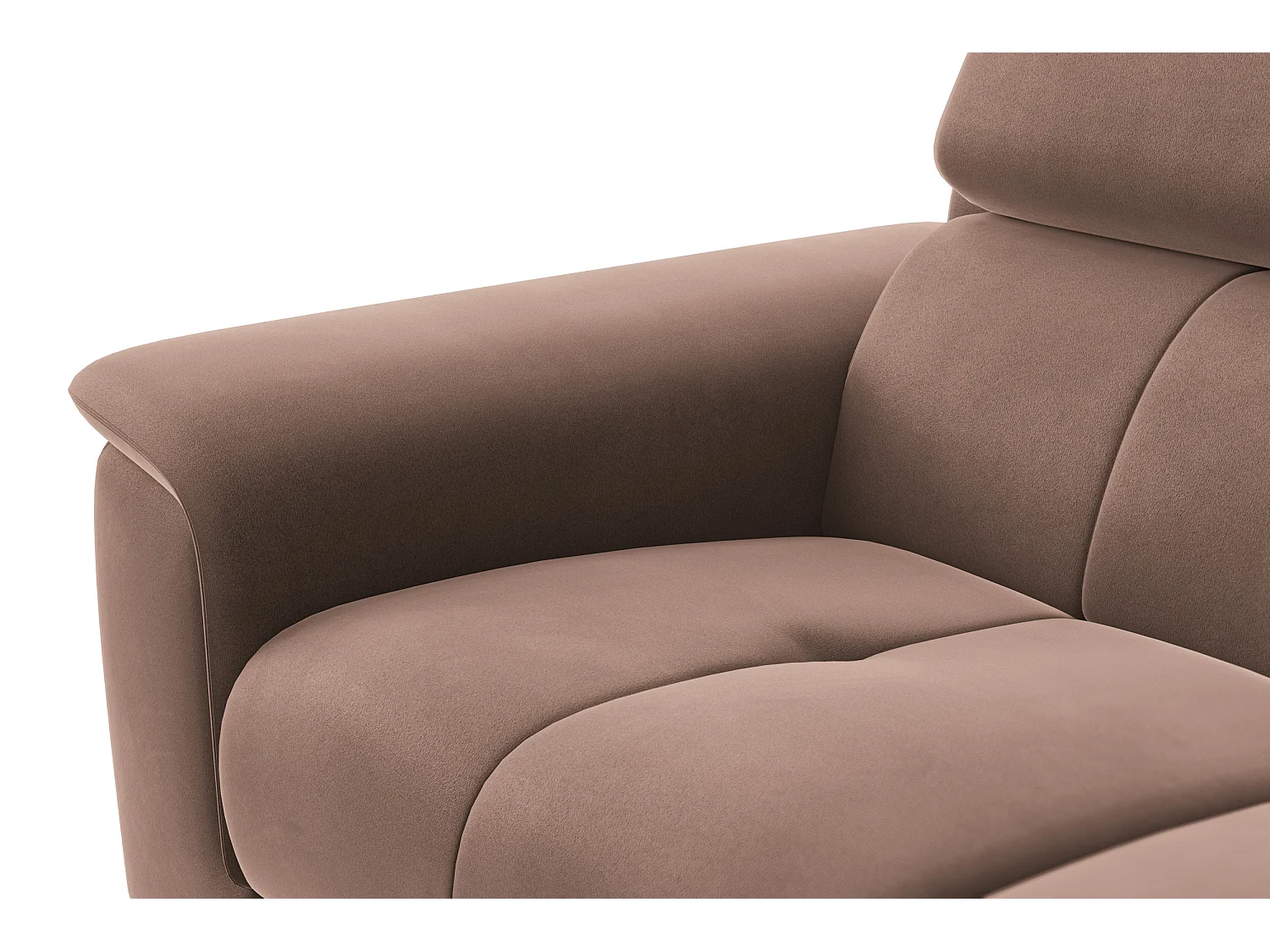 Sofa 2-Sitzer FIERO, Brauner Veloursstoff