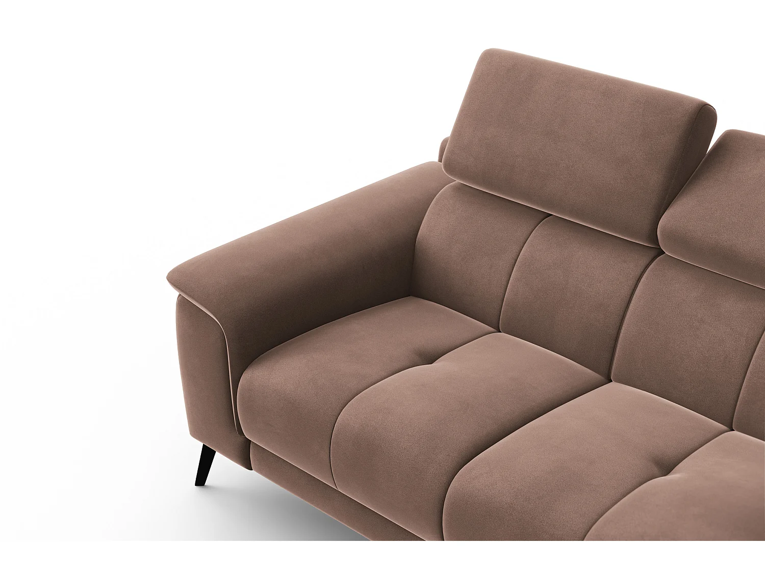 Sofa 2-Sitzer FIERO, Brauner Veloursstoff