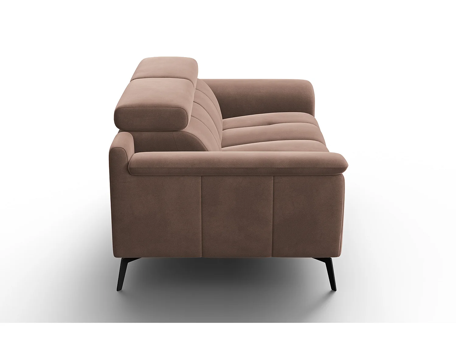 Sofa 2-Sitzer FIERO, Brauner Veloursstoff
