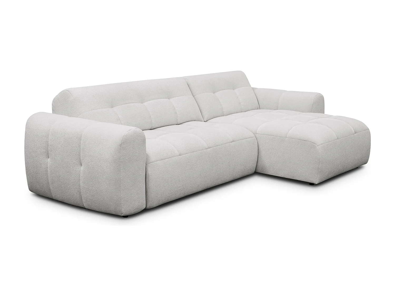 Ecksofa 4-Sitzer rechts LUMERO, hellgrau