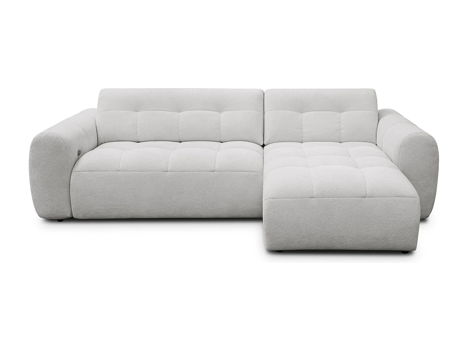 Ecksofa 4-Sitzer rechts LUMERO, hellgrau
