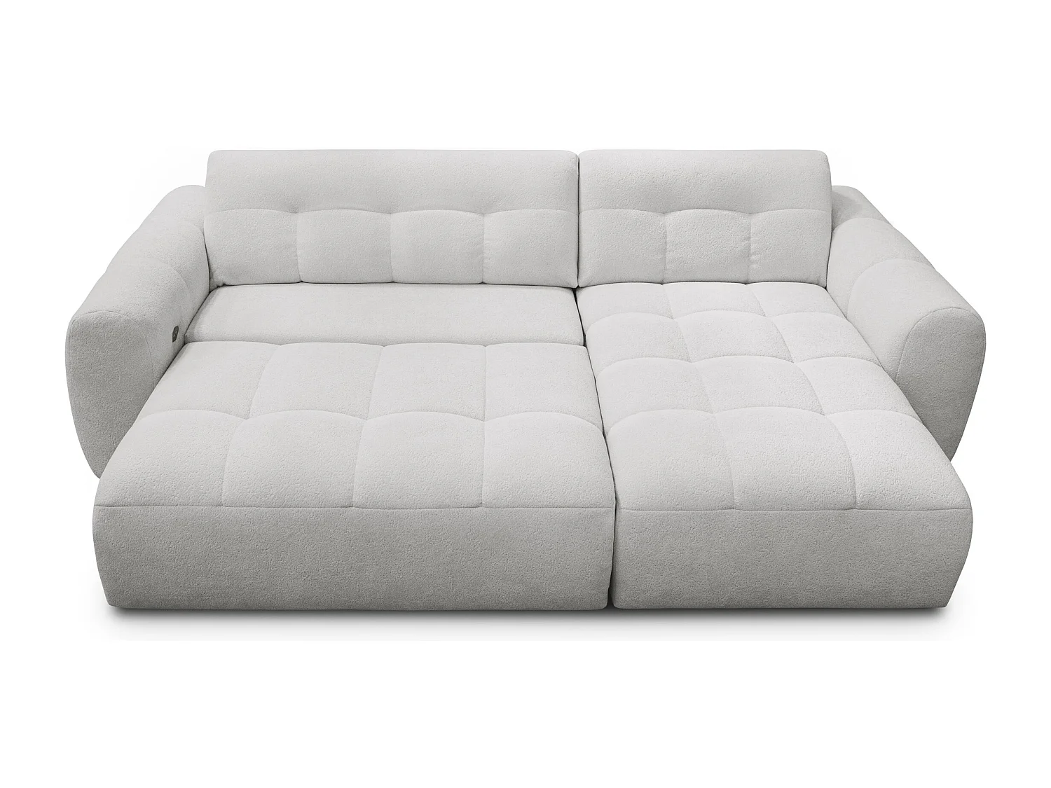 Ecksofa 4-Sitzer rechts LUMERO, hellgrau