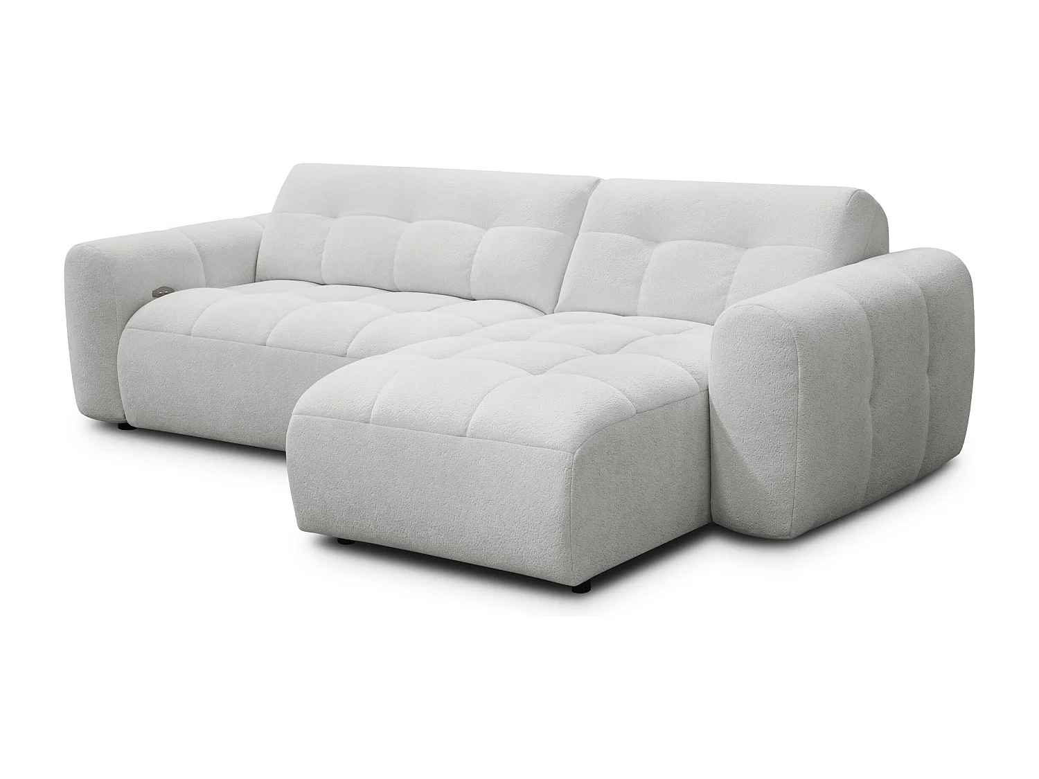 Ecksofa 4-Sitzer rechts LUMERO, hellgrau