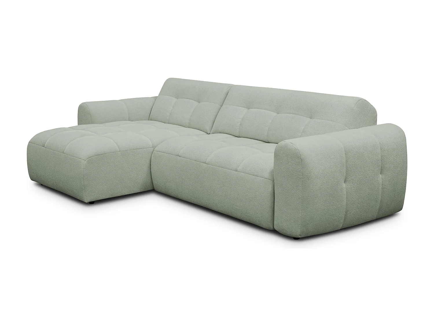 Ecksofa 4-Sitzer links LUMERO, hellgrün