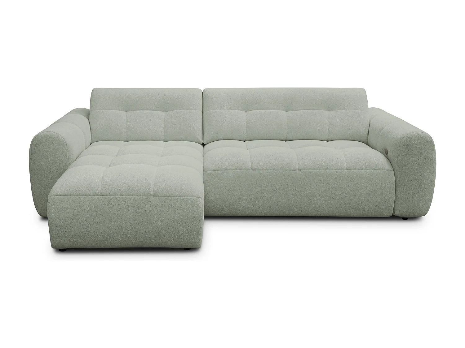 Ecksofa 4-Sitzer links LUMERO, hellgrün