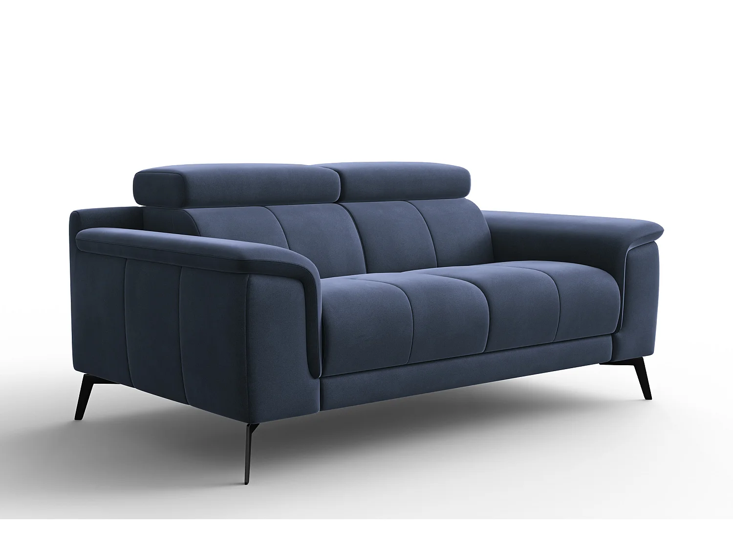 Sofa 2-Sitzer FIERO, Marineblauer Veloursstoff