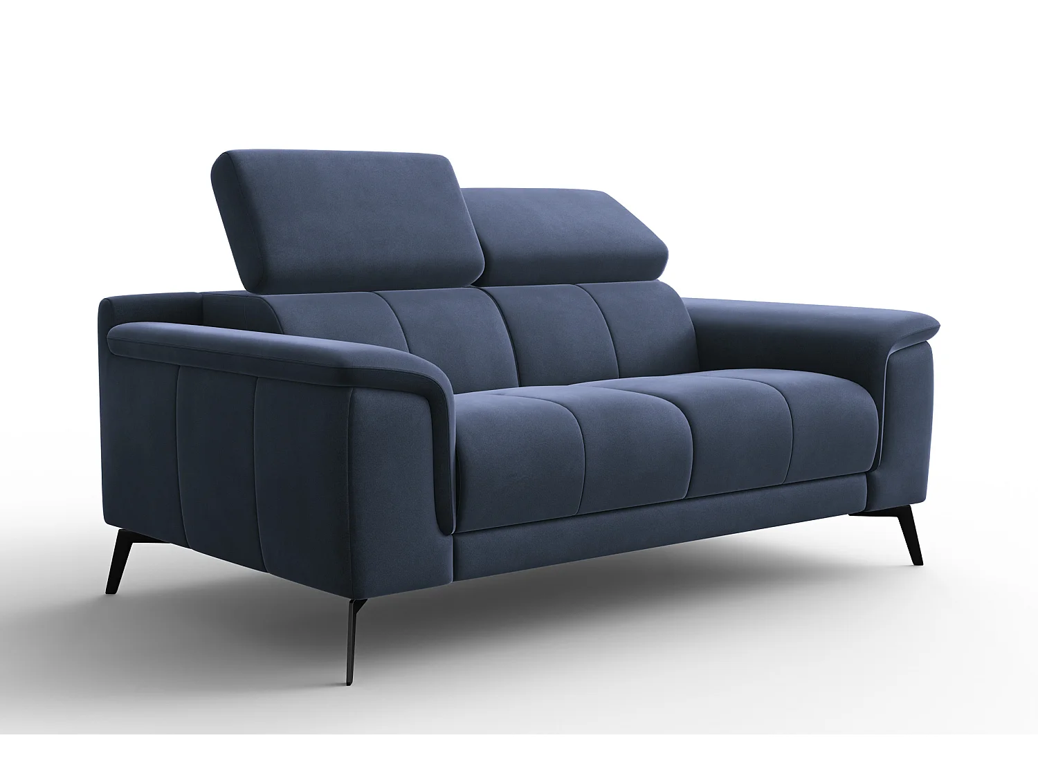 Sofa 2-Sitzer FIERO, Marineblauer Veloursstoff