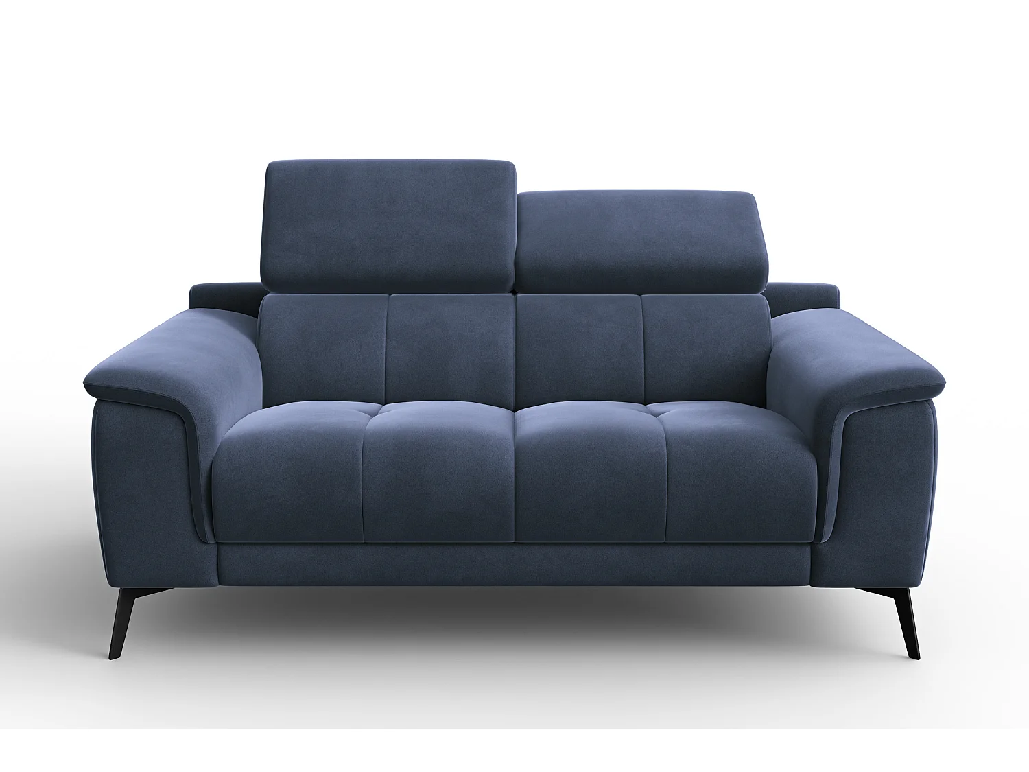 Sofa 2-Sitzer FIERO, Marineblauer Veloursstoff