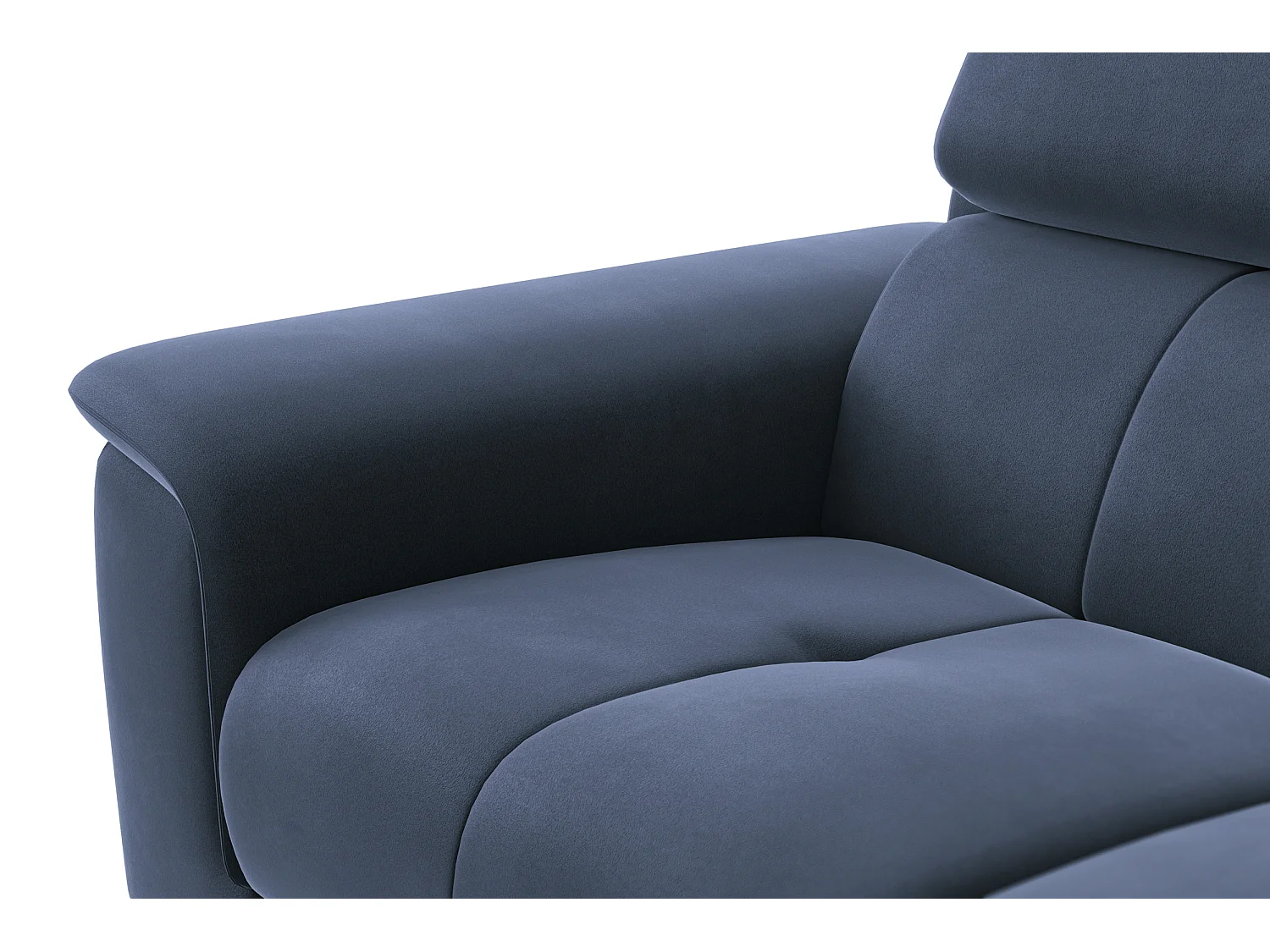 Sofa 2-Sitzer FIERO, Marineblauer Veloursstoff
