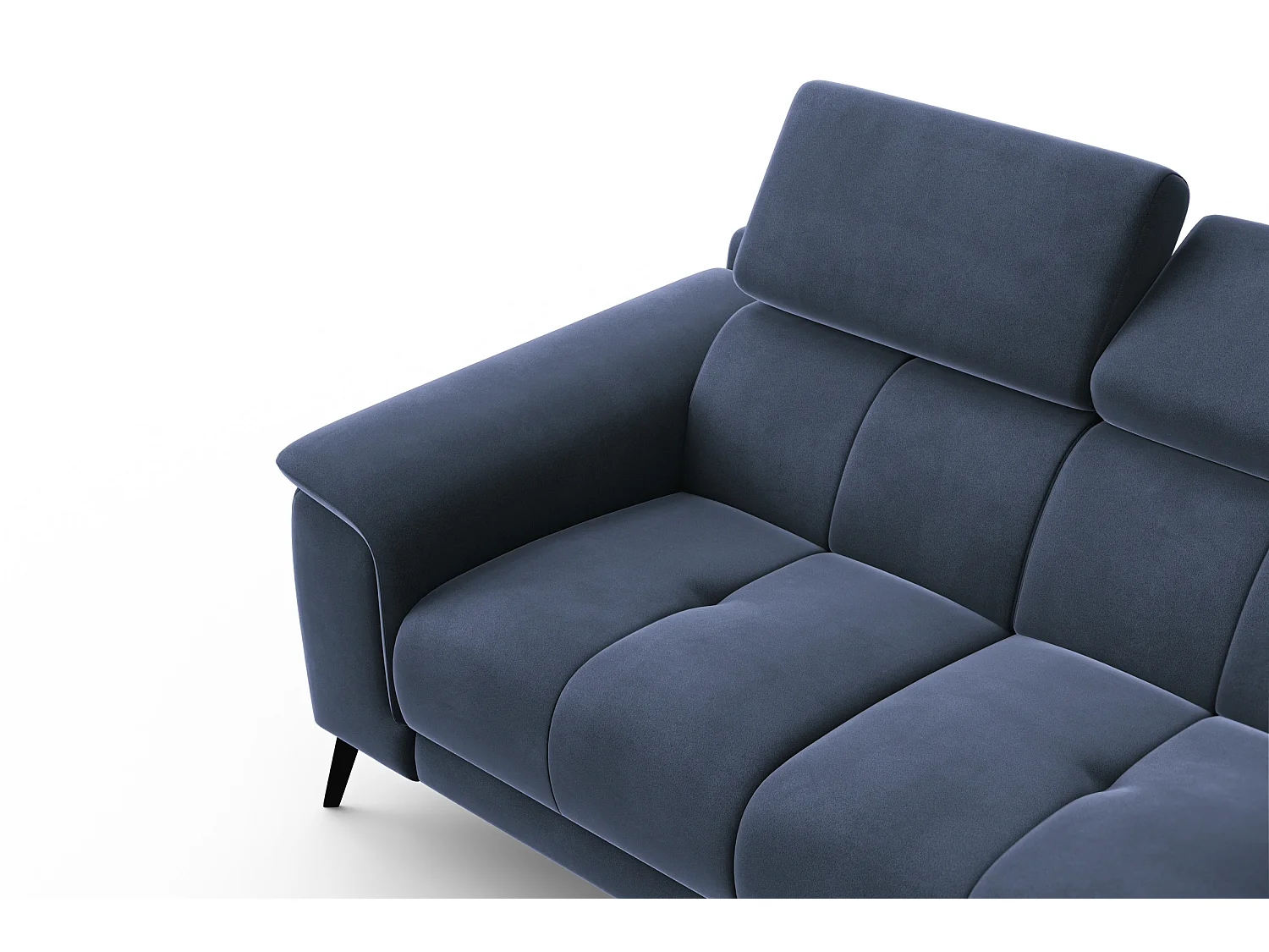 Sofa 2-Sitzer FIERO, Marineblauer Veloursstoff