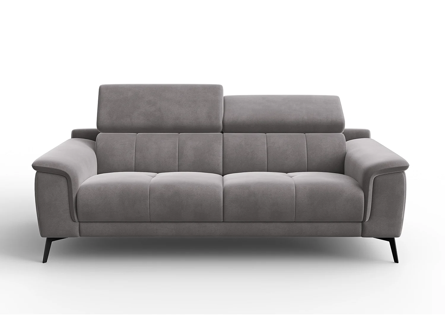 Sofa 3-Sitzer FIERO, Dunkelgrauer Veloursstoff
