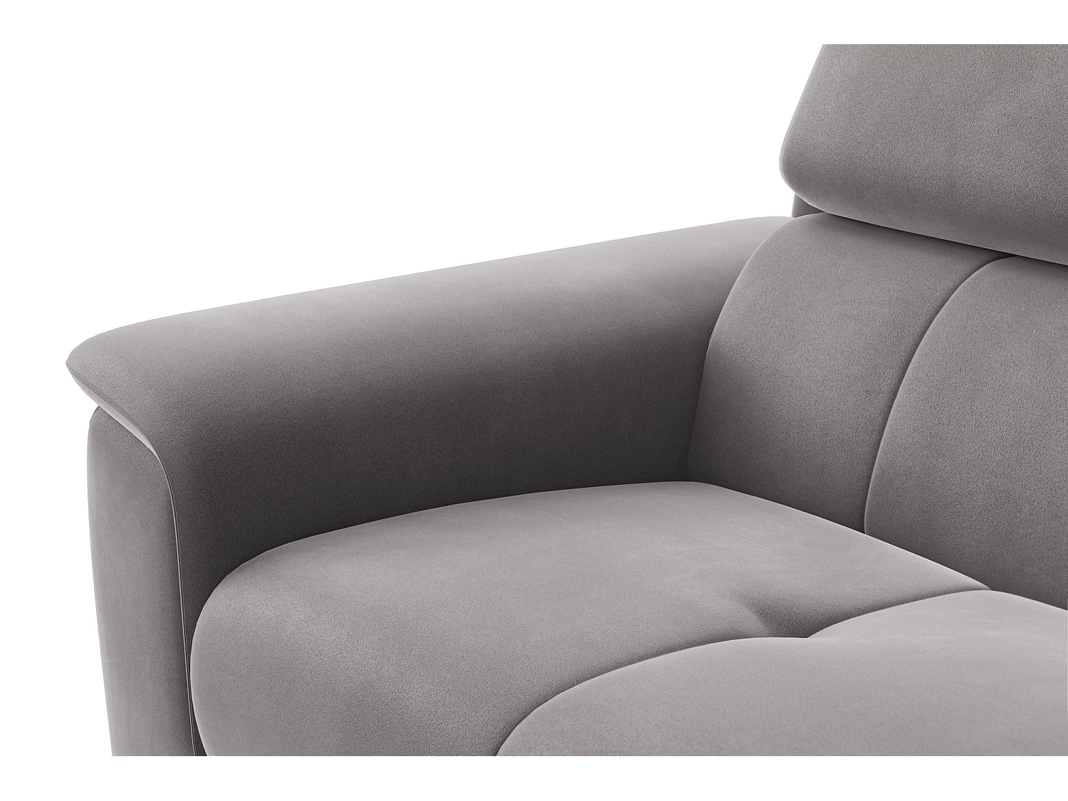 Sofa 3-Sitzer FIERO, Dunkelgrauer Veloursstoff