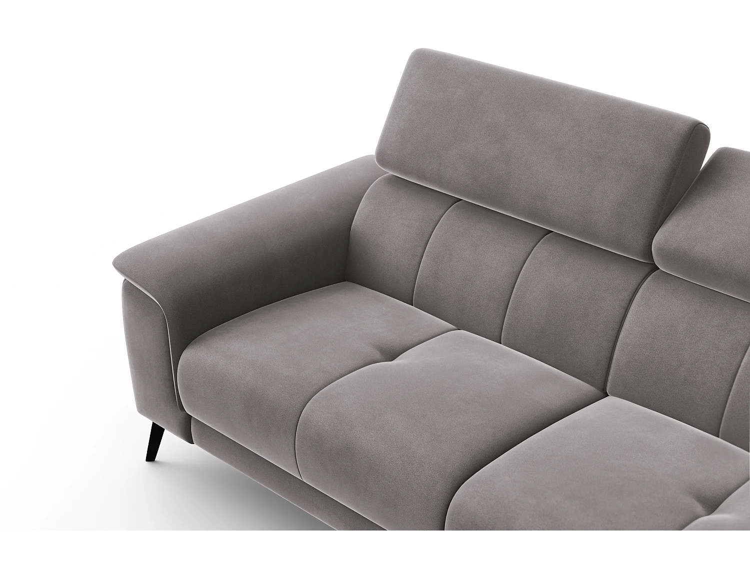 Sofa 3-Sitzer FIERO, Dunkelgrauer Veloursstoff
