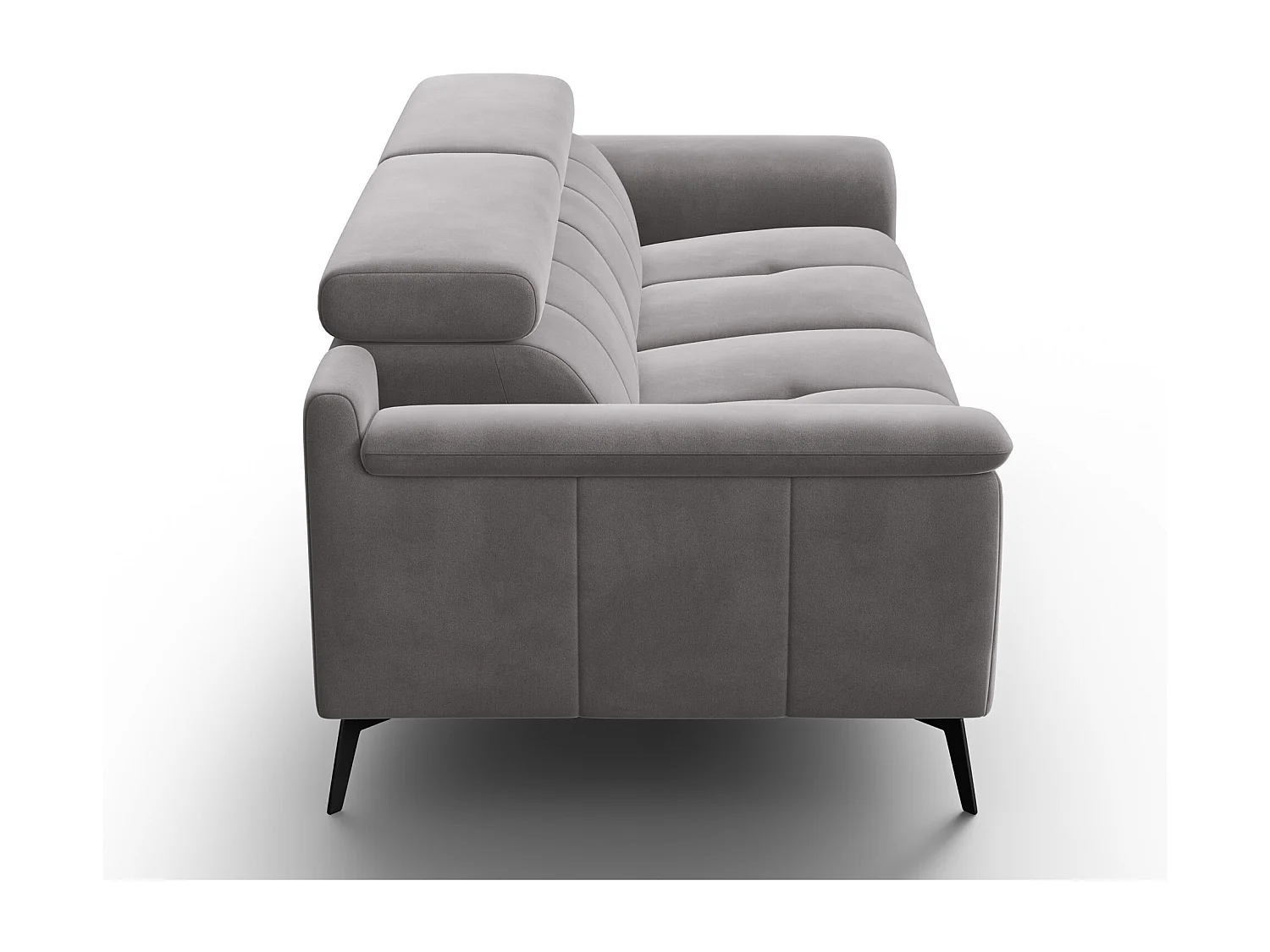 Sofa 3-Sitzer FIERO, Dunkelgrauer Veloursstoff